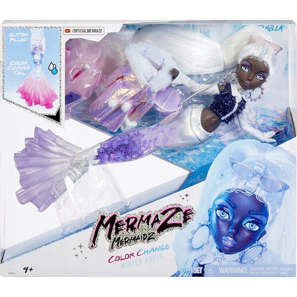 Bambola sirena Mermaze Mermaidz Harmonique Winter Waves con coda che cambia colore
