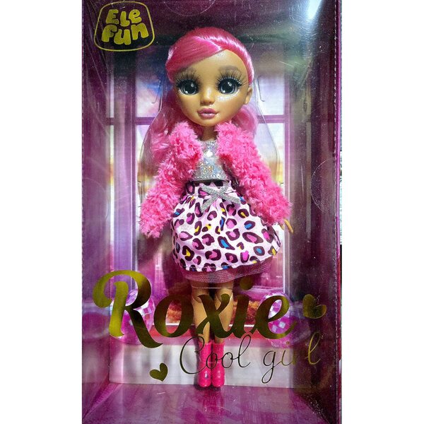 Elefun Roxie Cool Girl - Bambola in elegante abito rosa per bambini da 3 anni