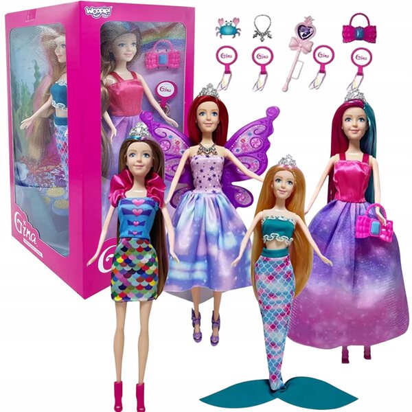 Комплект от 4 кукли Magic Princess Woopie с аксесоари - Височина 29 см