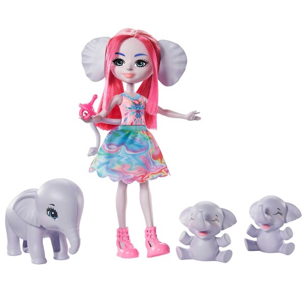 Enchantimals Family Elephants Kinderspielzeugset mit Puppen und Tieren