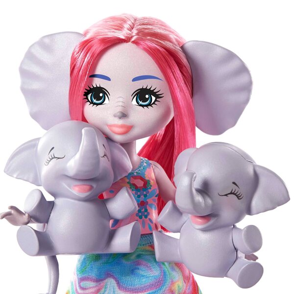 Enchantimals Family Elephants Kinderspielzeugset mit Puppen und Tieren