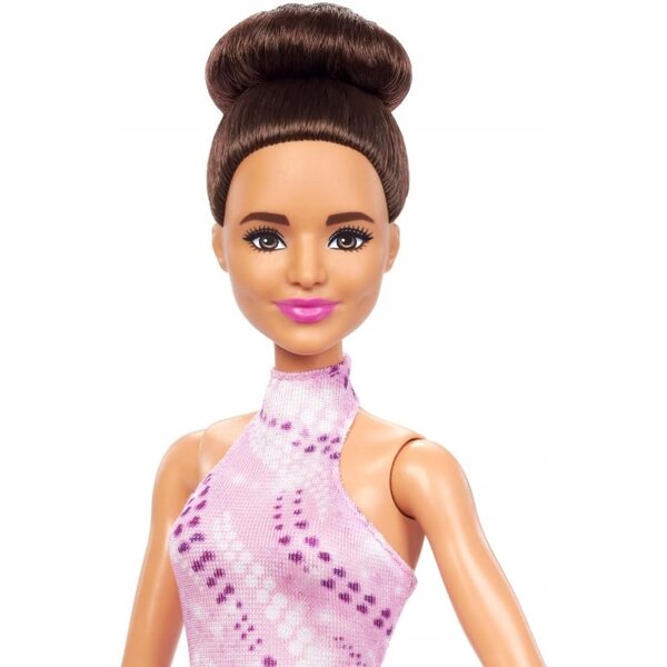 Barbie-Schlittschuhläufer-Figur mit rosa Kleid und Accessoires, 29 cm