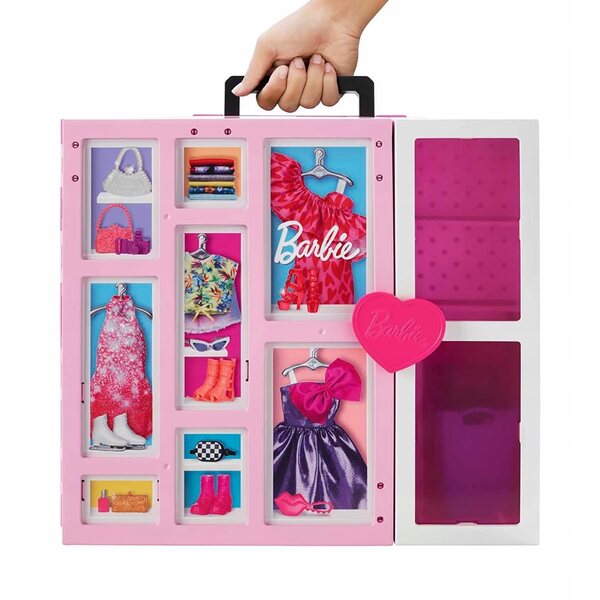 Barbie-Set mit Kleiderschrank, Puppe und 35 Accessoires für Kinder ab 3 Jahren