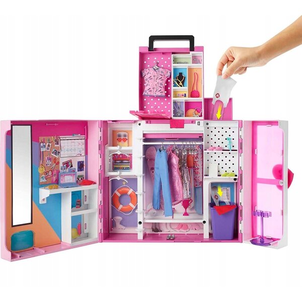 Barbie-Set mit Kleiderschrank, Puppe und 35 Accessoires für Kinder ab 3 Jahren