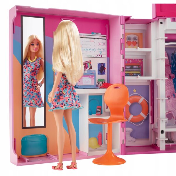 Barbie-Set mit Kleiderschrank, Puppe und 35 Accessoires für Kinder ab 3 Jahren