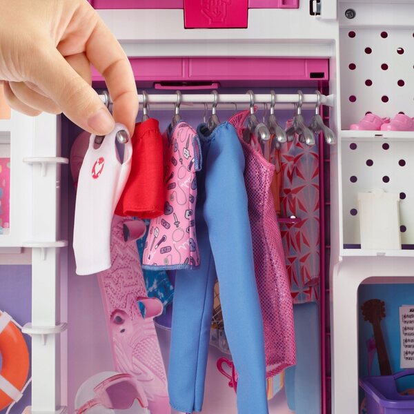 Barbie-Set mit Kleiderschrank, Puppe und 35 Accessoires für Kinder ab 3 Jahren
