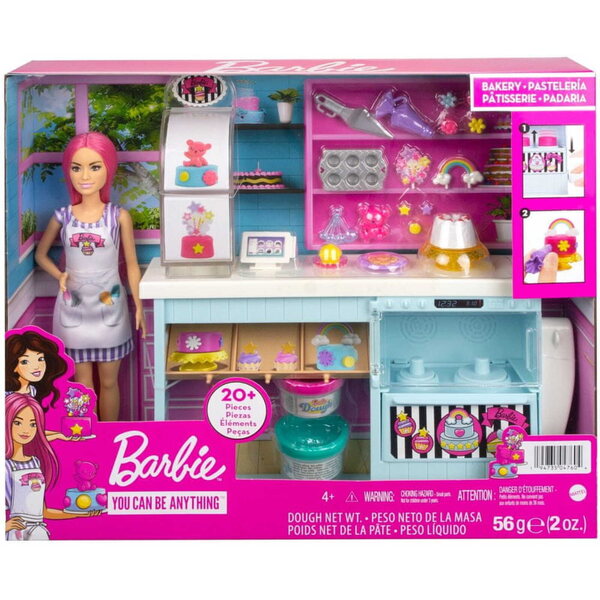 Barbie Cukiernia mit Ciastolina und Zubehör – Puppe mit Kuchen und Muffins Mattel