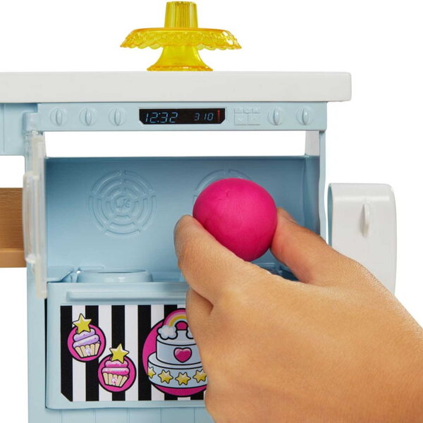 Barbie Cukiernia mit Ciastolina und Zubehör – Puppe mit Kuchen und Muffins Mattel