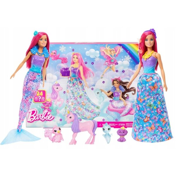 Barbie Dreamtopia Adventskalender mit 24 Überraschungen und 29 cm großer Modepuppe