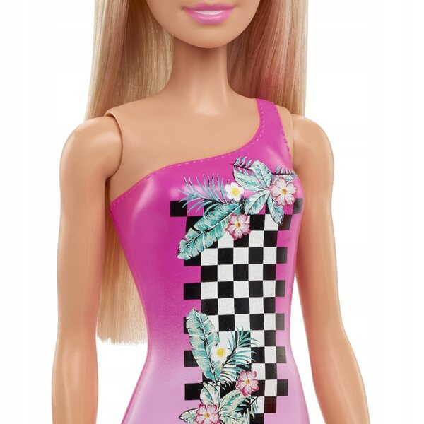 Barbie-Strandpuppe mit rosa Mattel-Badeanzug, ideal für Kinder ab 3 Jahren