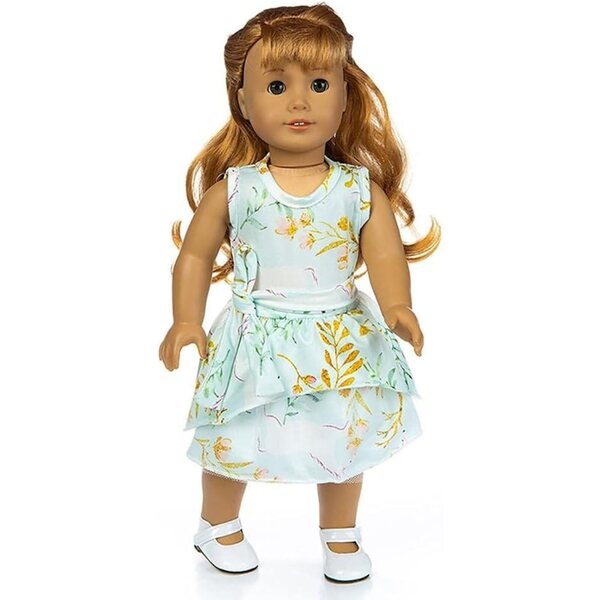 46-cm-Puppenkleid mit Blätterzweigen-Aufdruck, Kleidung für 18-Zoll-Puppen