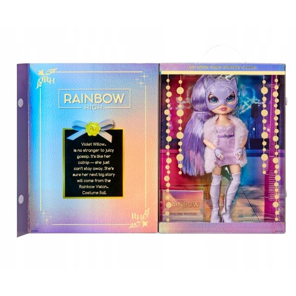 Rainbow High Violet Willow - Modedukke med Kitty Cat kostume og tilbehør