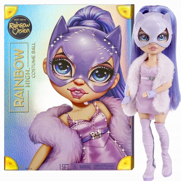 Rainbow High Violet Willow - Modedukke med Kitty Cat kostume og tilbehør