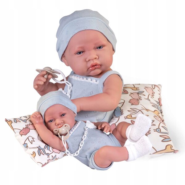 Bambola neonato realistico Antonio Juan 42 cm con corpo in vinile morbido e abbigliamento bio