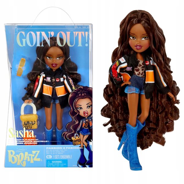 Bratz Goin' Out Sasha Fashion Doll con accessori e stile elegante 29 cm