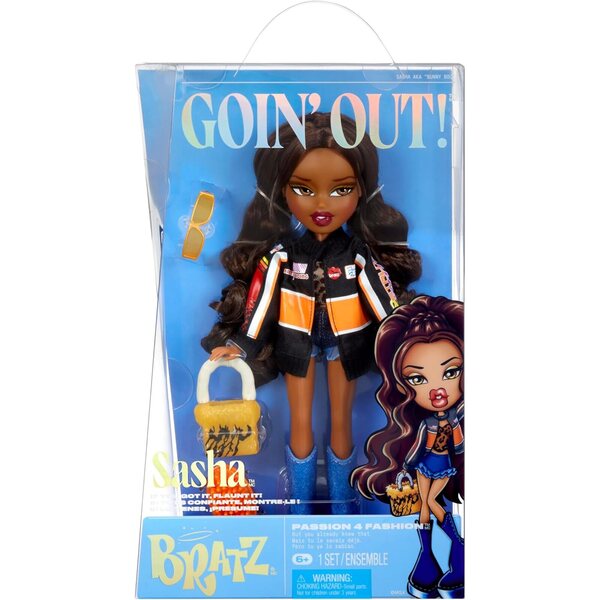 Bratz Goin' Out Sasha Fashion Doll con accessori e stile elegante 29 cm
