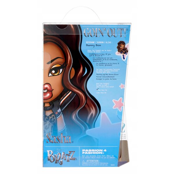 Bratz Goin' Out Sasha Fashion Doll con accessori e stile elegante 29 cm