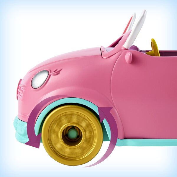 Enchantimals Kaninchenauto mit Bree Bunny-Puppe und Twist-Kaninchen, 10 Stück