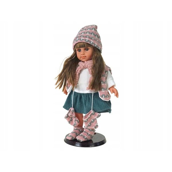 Adar-Puppe 35 cm mit Winterkleid, interaktiv und musikalisch auf Italienisch