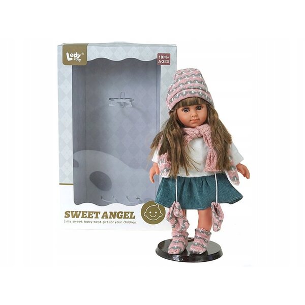 Adar-Puppe 35 cm mit Winterkleid, interaktiv und musikalisch auf Italienisch