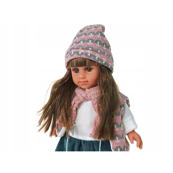 Adar-Puppe 35 cm mit Winterkleid, interaktiv und musikalisch auf Italienisch
