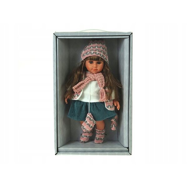 Adar-Puppe 35 cm mit Winterkleid, interaktiv und musikalisch auf Italienisch