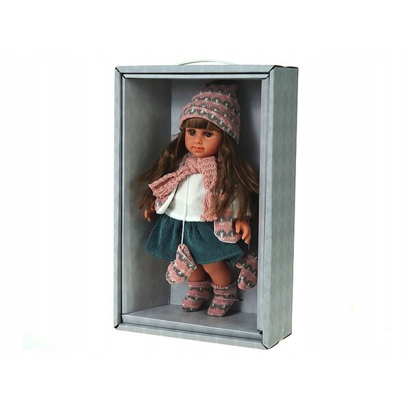 Adar-Puppe 35 cm mit Winterkleid, interaktiv und musikalisch auf Italienisch