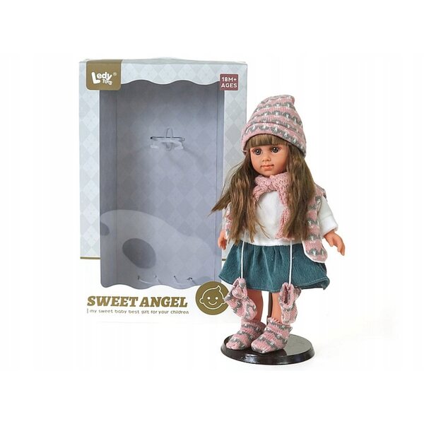 Adar-Puppe 35 cm mit Winterkleid, interaktiv und musikalisch auf Italienisch