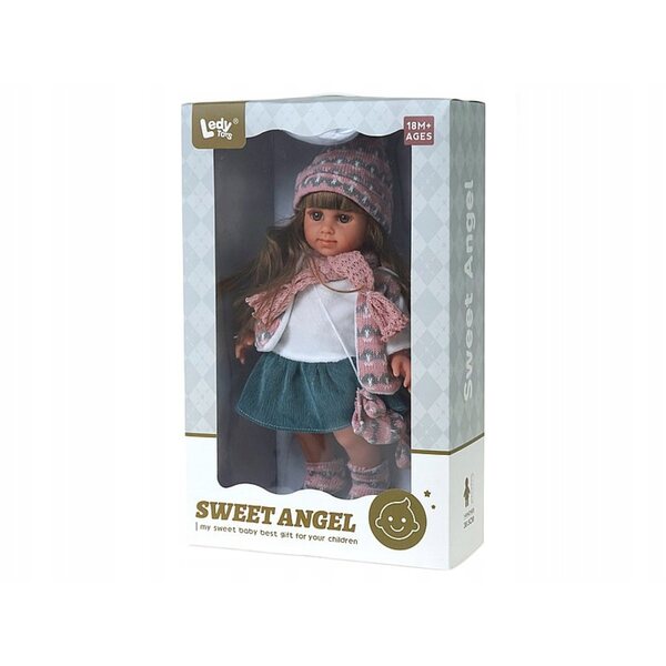 Adar-Puppe 35 cm mit Winterkleid, interaktiv und musikalisch auf Italienisch