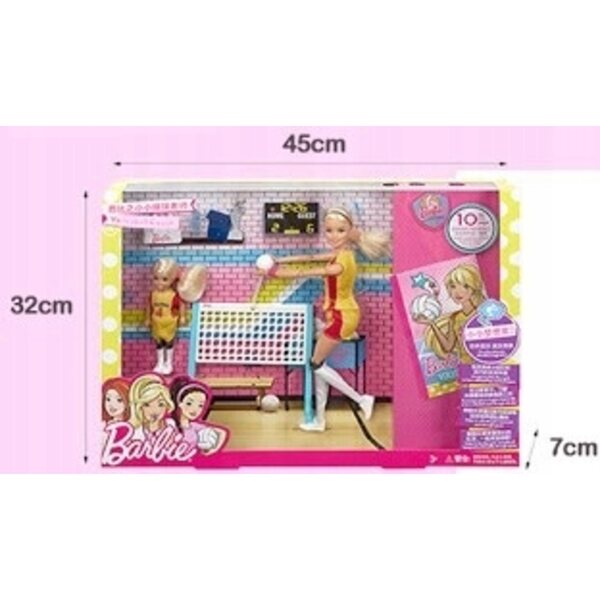 Barbie Chelsea Volleyball Trenerka mit Original Mattel Set für Kinder ab 3 Jahren