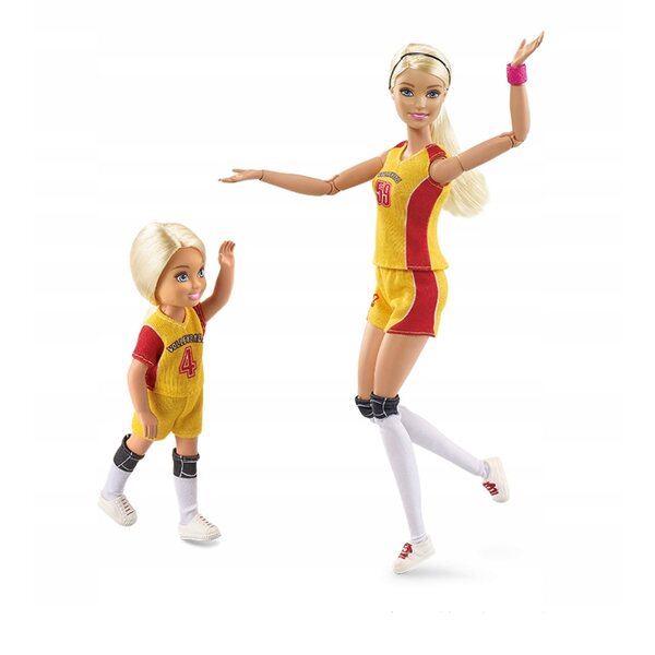 Barbie Chelsea Volleyball Trenerka mit Original Mattel Set für Kinder ab 3 Jahren