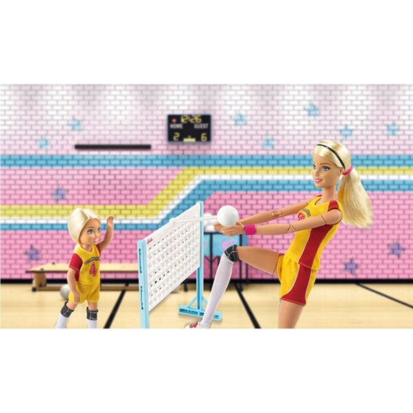 Barbie Chelsea Volleyball Trenerka mit Original Mattel Set für Kinder ab 3 Jahren