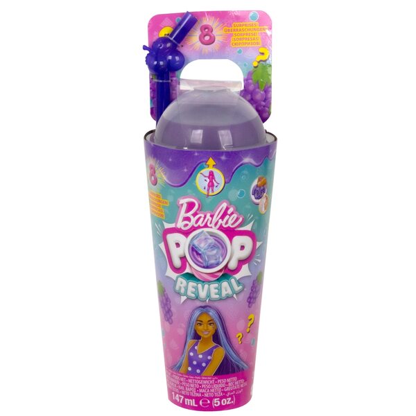Barbie Pop Reveal Winogronowa Lemoniada mit Schleim und duftenden Accessoires für Kinder ab 3 Jahren