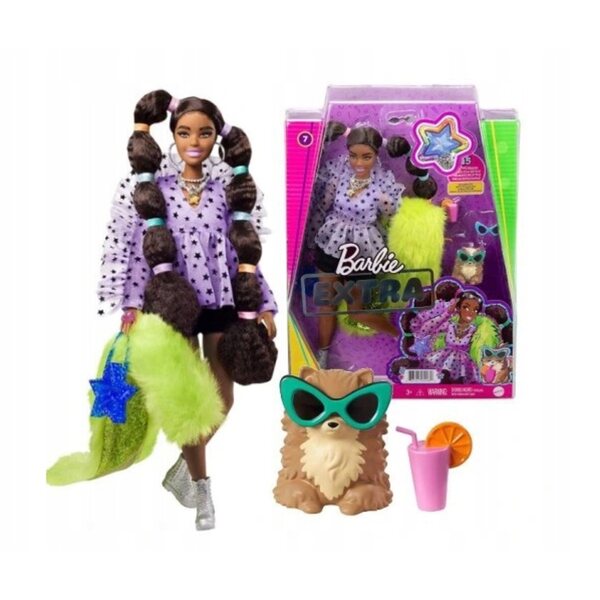 Barbie Extra Fashion mit Tier und 15 Accessoires, einzigartiger und lebendiger Stil
