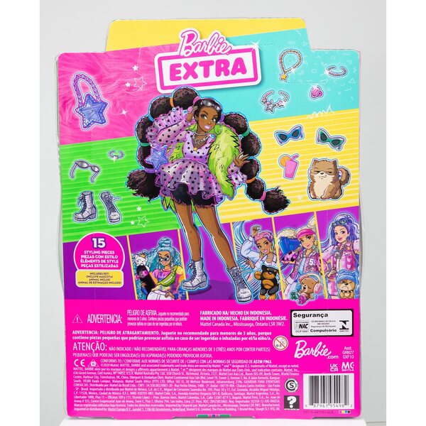 Barbie Extra Fashion mit Tier und 15 Accessoires, einzigartiger und lebendiger Stil