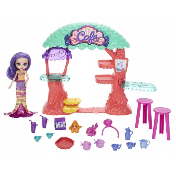 Enchantimals Podwodna Kawiarenka mit Martina Meerjungfrau und Zubehör, Spiel für Kinder ab 4 Jahren