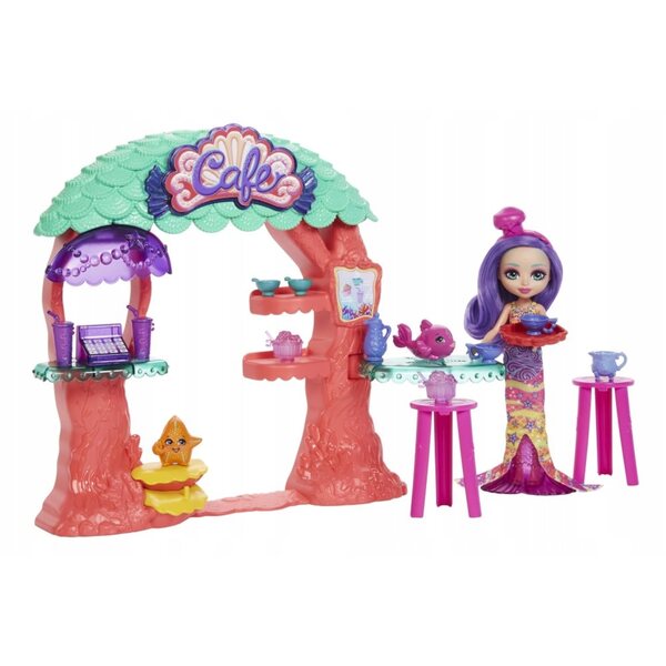 Enchantimals Podwodna Kawiarenka mit Martina Meerjungfrau und Zubehör, Spiel für Kinder ab 4 Jahren