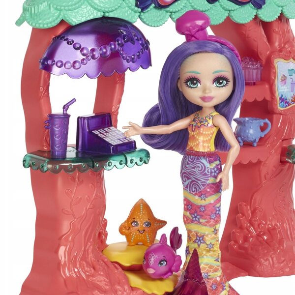 Enchantimals Podwodna Kawiarenka mit Martina Meerjungfrau und Zubehör, Spiel für Kinder ab 4 Jahren