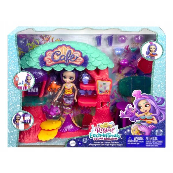 Enchantimals Podwodna Kawiarenka mit Martina Meerjungfrau und Zubehör, Spiel für Kinder ab 4 Jahren