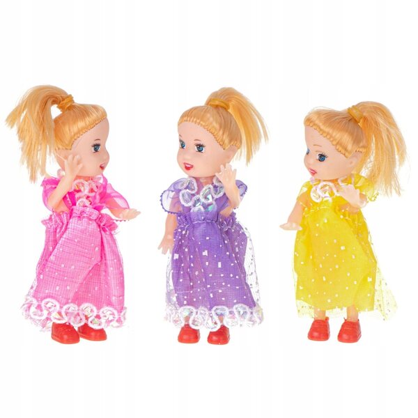 Set di 3 Piccole Bambole da 10 cm per Casa delle Bambole - Colorate e Dettagliate