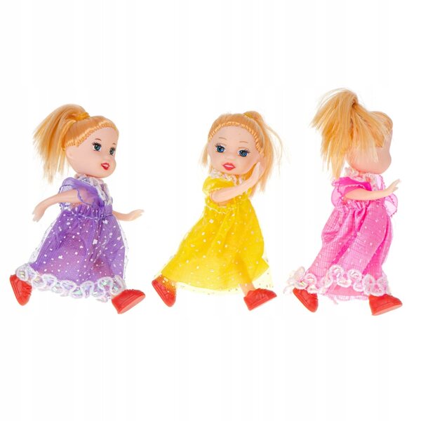 Set di 3 Piccole Bambole da 10 cm per Casa delle Bambole - Colorate e Dettagliate