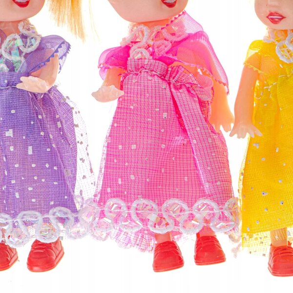 Set di 3 Piccole Bambole da 10 cm per Casa delle Bambole - Colorate e Dettagliate