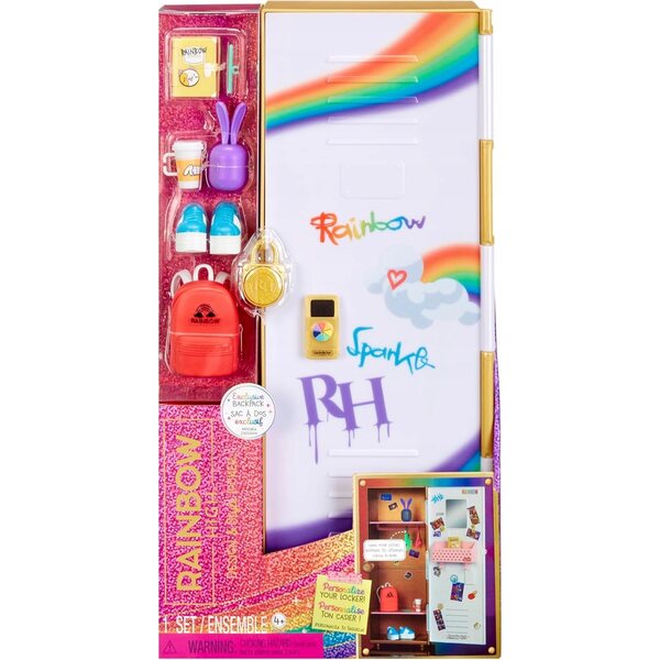 Rainbow High Armadietto Szkolna Design & Style Locker con Accessori e Adesivi