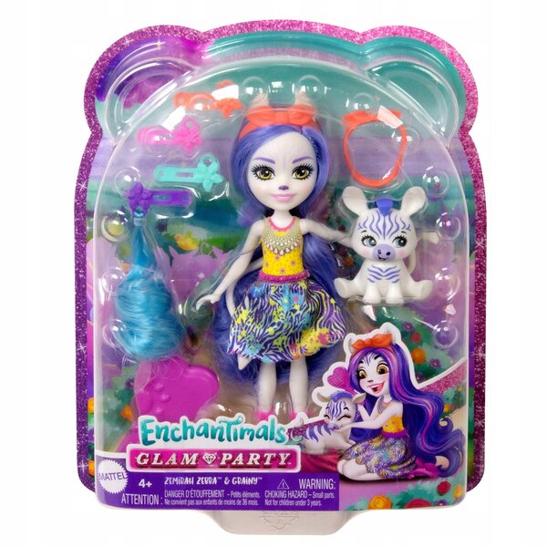 Mattel Enchantimals Zemirah Zebra mit Deluxe-Tier für Kinder ab 4 Jahren