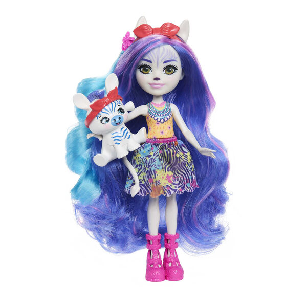 Mattel Enchantimals Zemirah Zebra con animale Deluxe per bambini 4+