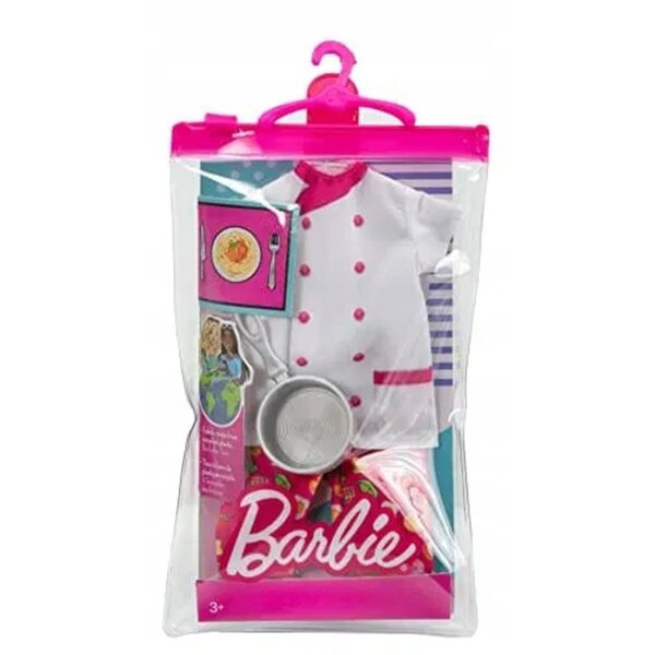 Barbie Kochkostüm mit Topf und Zubehör für Kinder ab 3 Jahren