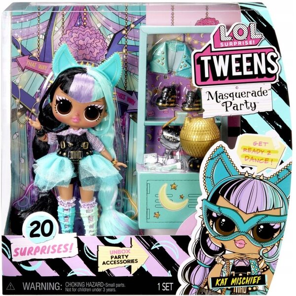 LOL Surprise Kat Mischief 17cm con Abiti e 20 Accessori Per Masquerade Party