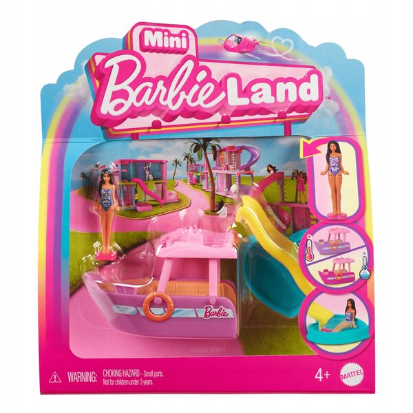 Barbie Mini Barbieland: Set aus Boot und Minipuppe mit bunten Wassereffekten