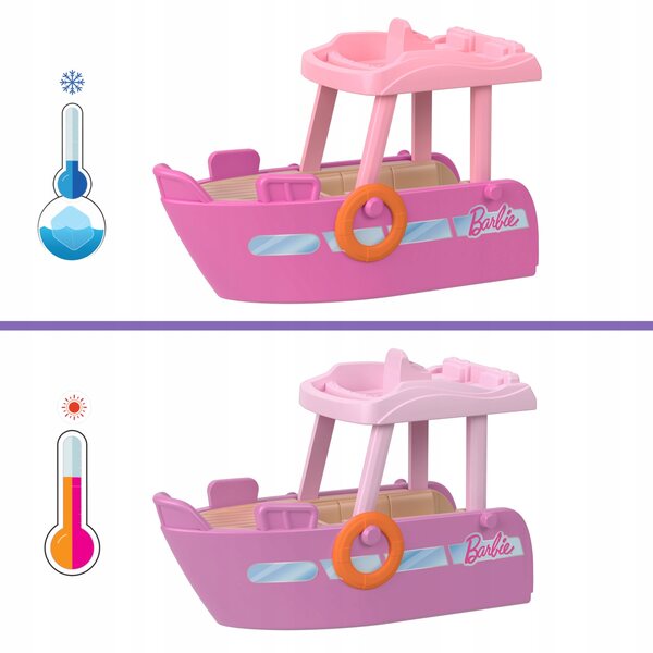 Barbie Mini Barbieland: Set aus Boot und Minipuppe mit bunten Wassereffekten