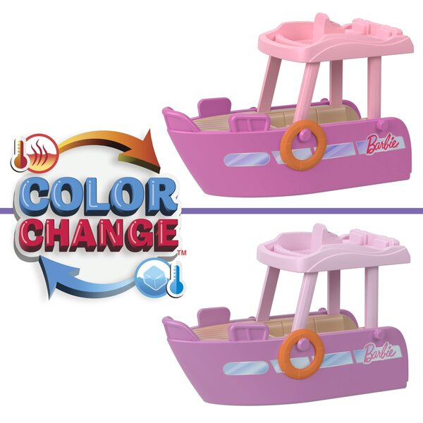 Barbie Mini Barbieland: Set aus Boot und Minipuppe mit bunten Wassereffekten